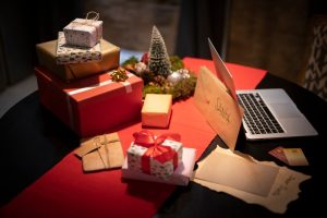 Christmas gifts on a table