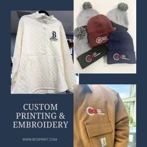 custom printing or embroidery